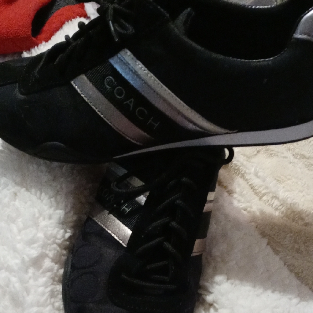 Coach Black and Silver Womens Sneakers - Picture 2 of 4